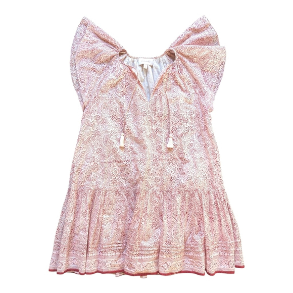 Cleobella Jaya Artisanal Folklore Mini Dress XL | Organic Cotton Woodblock Boho - Picture 5 of 15